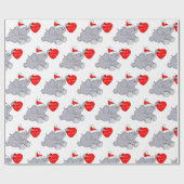 Papier Cadeau Joli Noël Père Noël Elephant (Plat)