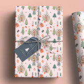 Papier Cadeau Joli Noël rose photo