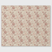 Papier Cadeau Joli Noël Rose Rétro Fille (Plat)