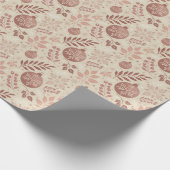 Papier Cadeau Joli Noël Rose Rétro Fille (Coin)