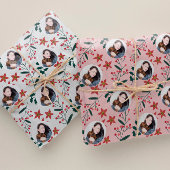 Papier Cadeau Joli Noël rose Vintage