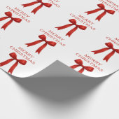 Papier Cadeau Joli Noël Rouge Bow (Coin)