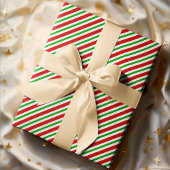 Papier Cadeau Joli Noël Rouge Vert Blanc Grilles Or Texte