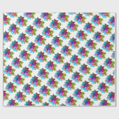 Papier Cadeau Joli Noël Succulent Floral (Plat)