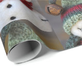 Papier Cadeau Joli Noël Vacances Snowman papier d'enveloppement (Coin rond)