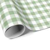 Papier Cadeau Joli Noël Vert/Blanc En vichy Motif (Coin rond)