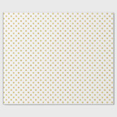 Papier Cadeau Joli or et blanc motif pois monogramme (Plat)