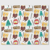 Papier Cadeau Joli papier d'emballage d'anniversaire pour l'ours (Plat)