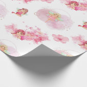 Papier Cadeau Joli papier d'emballage fée rose pour filles (Coin)