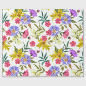 Papier Cadeau Joli papier d'emballage motif aux jolies fleurs co (Plat)