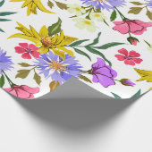 Papier Cadeau Joli papier d'emballage motif aux jolies fleurs co (Coin)