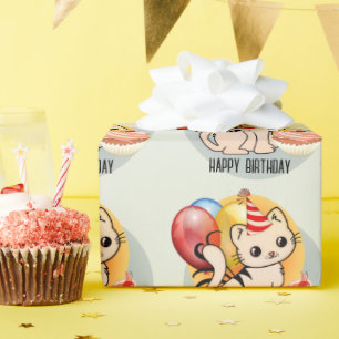 Papier Cadeau Joli papier d'enveloppement pour Kitty Birthday