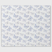 Papier Cadeau Joli Papillons blancs violets Anniversaire (Plat)