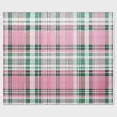 Papier Cadeau Joli Pastel Rose Et Vert Plaid (Plat)