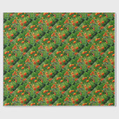 Papier Cadeau Joli pavot orange (Plat)