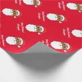 Papier Cadeau Joli Père Noël Africain Américain Joyeux Noël Roug (Coin)
