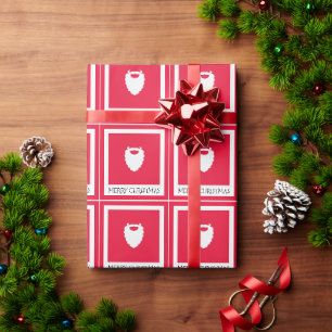 Papier Cadeau Joli Père Noël Beard Rouge Joyeux Noël