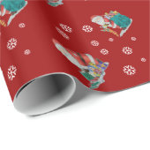 Papier Cadeau Joli père Noël et colis emballés pour Noël (Coin rond)