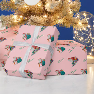 Papier Cadeau Joli père Noël et colis emballés pour Noël