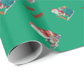 Papier Cadeau Joli père Noël et jouets enveloppant cadeaux de No (Coin rond)