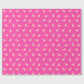 Papier Cadeau Joli Père Noël Flamants roses Motif rose chaud Noë (Plat)
