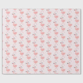 Papier Cadeau Joli Père Noël Flamingo motif rose Noël (Plat)