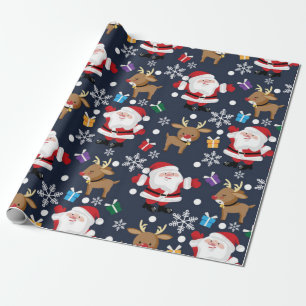 Papier Cadeau Joli Père Noël/Motif de Noël Rudolph