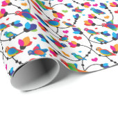 Papier Cadeau joli perroquet coloré (Coin rond)