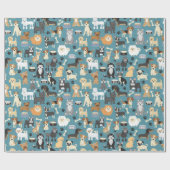 Papier Cadeau Joli petit chien chiot Motif animal (Plat)