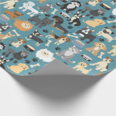 Papier Cadeau Joli petit chien chiot Motif animal (Coin)