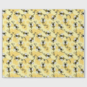 Papier Cadeau Joli petit motif abeilles (Plat)