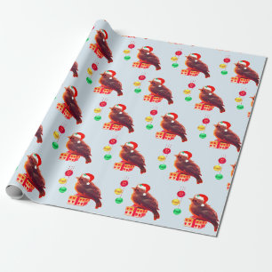 Papier Cadeau Joli petit oiseau de Noël