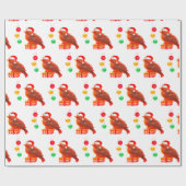 Papier Cadeau Joli petit oiseau de Noël (Plat)