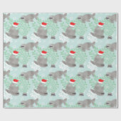Papier Cadeau Joli phoque de Noël (Plat)
