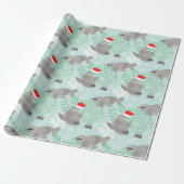 Papier Cadeau Joli phoque de Noël (Déroulé)