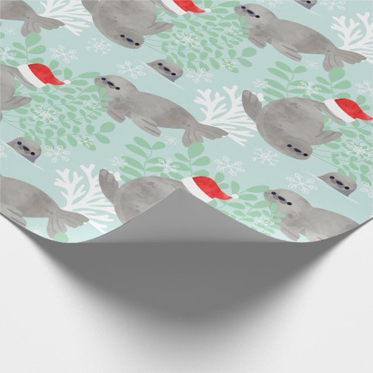 Papier Cadeau Joli phoque de Noël (Coin)
