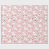 Papier Cadeau Joli phoques sur rose clair (Plat)