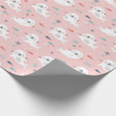 Papier Cadeau Joli phoques sur rose clair (Coin)