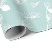 Papier Cadeau Joli pin de vacances bleu et blanc moderne (Coin rond)