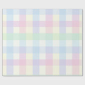 Papier Cadeau Joli Plaid Pastel Rose Vert Jaune Bleu Violet (Plat)