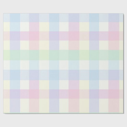 Papier Cadeau Joli Plaid Pastel Rose Vert Jaune Bleu Violet (Plat)