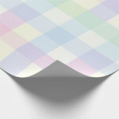 Papier Cadeau Joli Plaid Pastel Rose Vert Jaune Bleu Violet (Coin)
