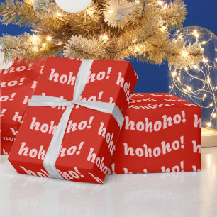 Papier Cadeau Joli plaisir rouge Hohoho vacances de Noël