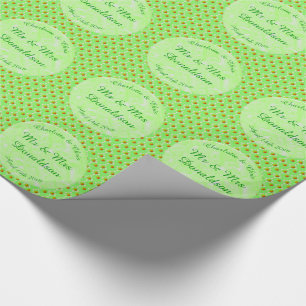 Papier Cadeau Joli Printemps Mariage Pomme fleur et Pommes