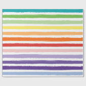 Papier Cadeau Joli Rainbow Stripe Motif Anniversaire (Plat)
