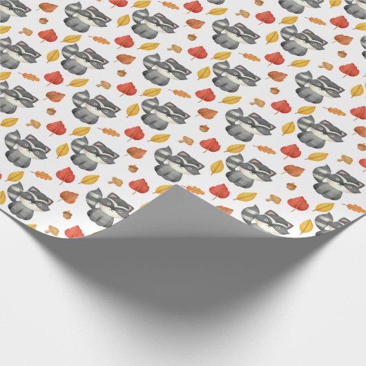 Papier Cadeau joli raton laveur ; amoureux carrelé (Coin)