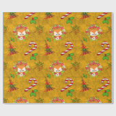 Papier Cadeau Joli renard de Noël (Plat)