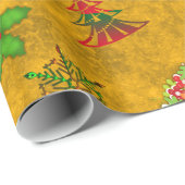 Papier Cadeau Joli renard de Noël (Coin rond)