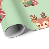 Papier Cadeau Joli Rendeer (Coin rond)