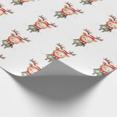 Papier Cadeau Joli renne de bois Elfe de Noël (Coin)